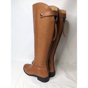 Franco Sarto Womens Brindley Riding Boots Brown Leather Back Zipper Knee High 9